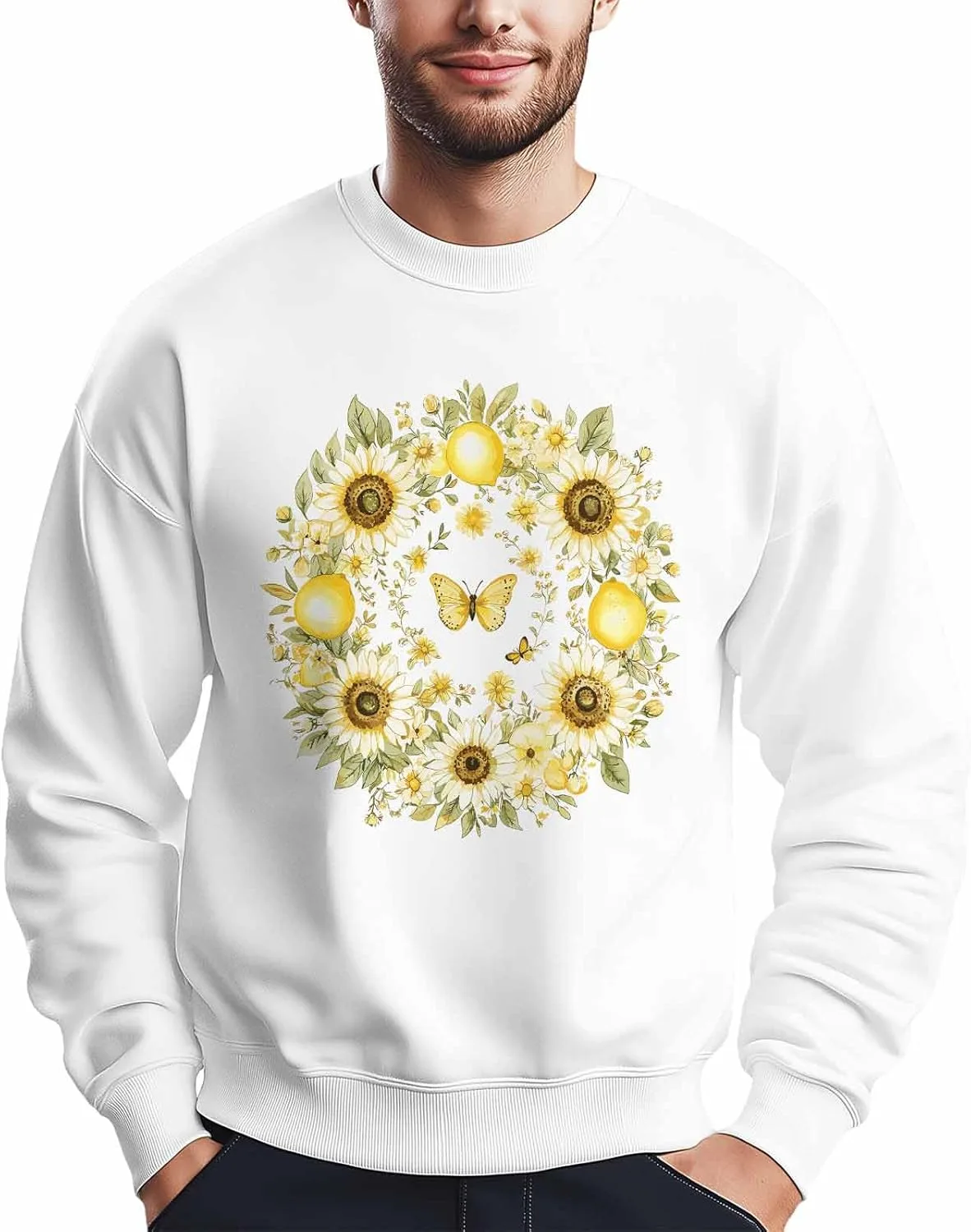 

Мужской свитшот с принтом Daisy Butterfly Lemon Winvebermior