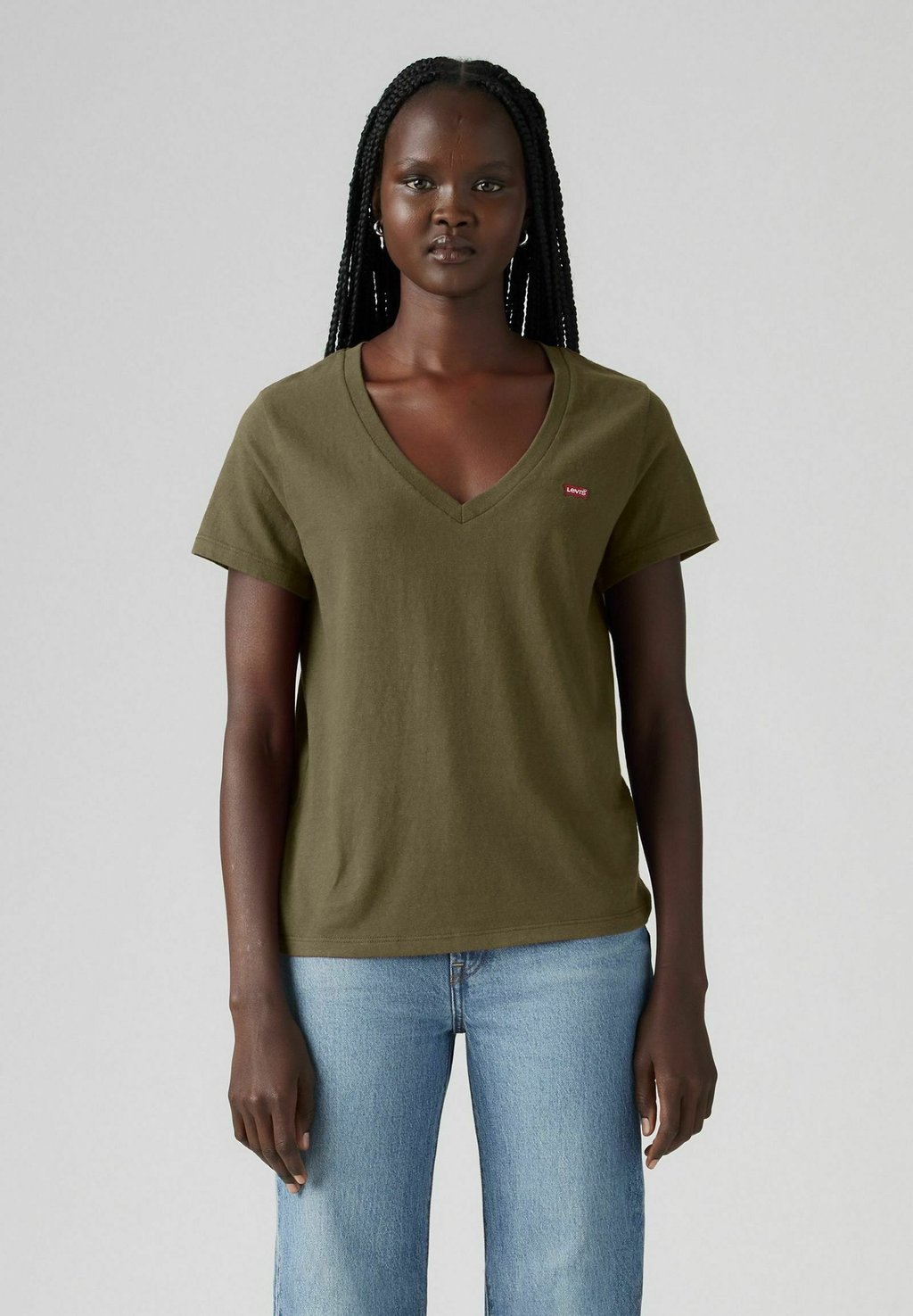 

Базовая футболка PERFECT SLUB VNECK BRIGHT SLUB. Levi's, цвет Anthracite Night