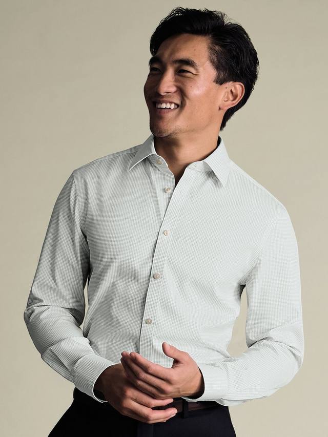 

Хлопковая рубашка с длинным рукавом и воротником Charles Tyrwhitt