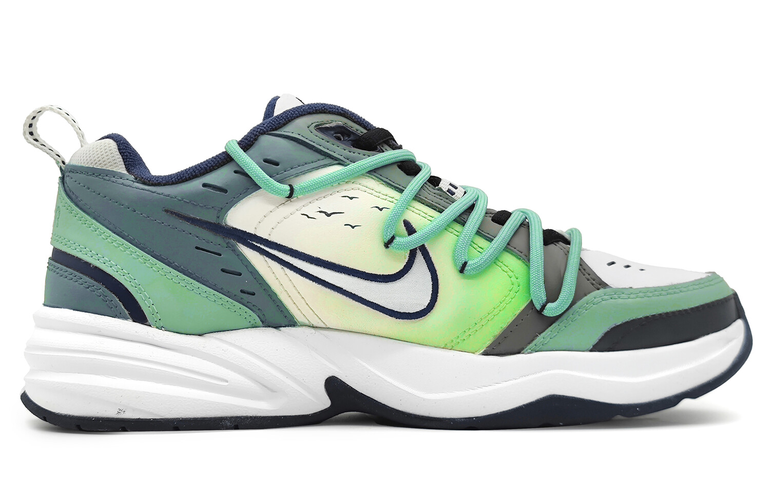 

Кроссовки Nike Air Monarch 4 Chunky Sneakers Unisex Low-top White/blue, зеленый