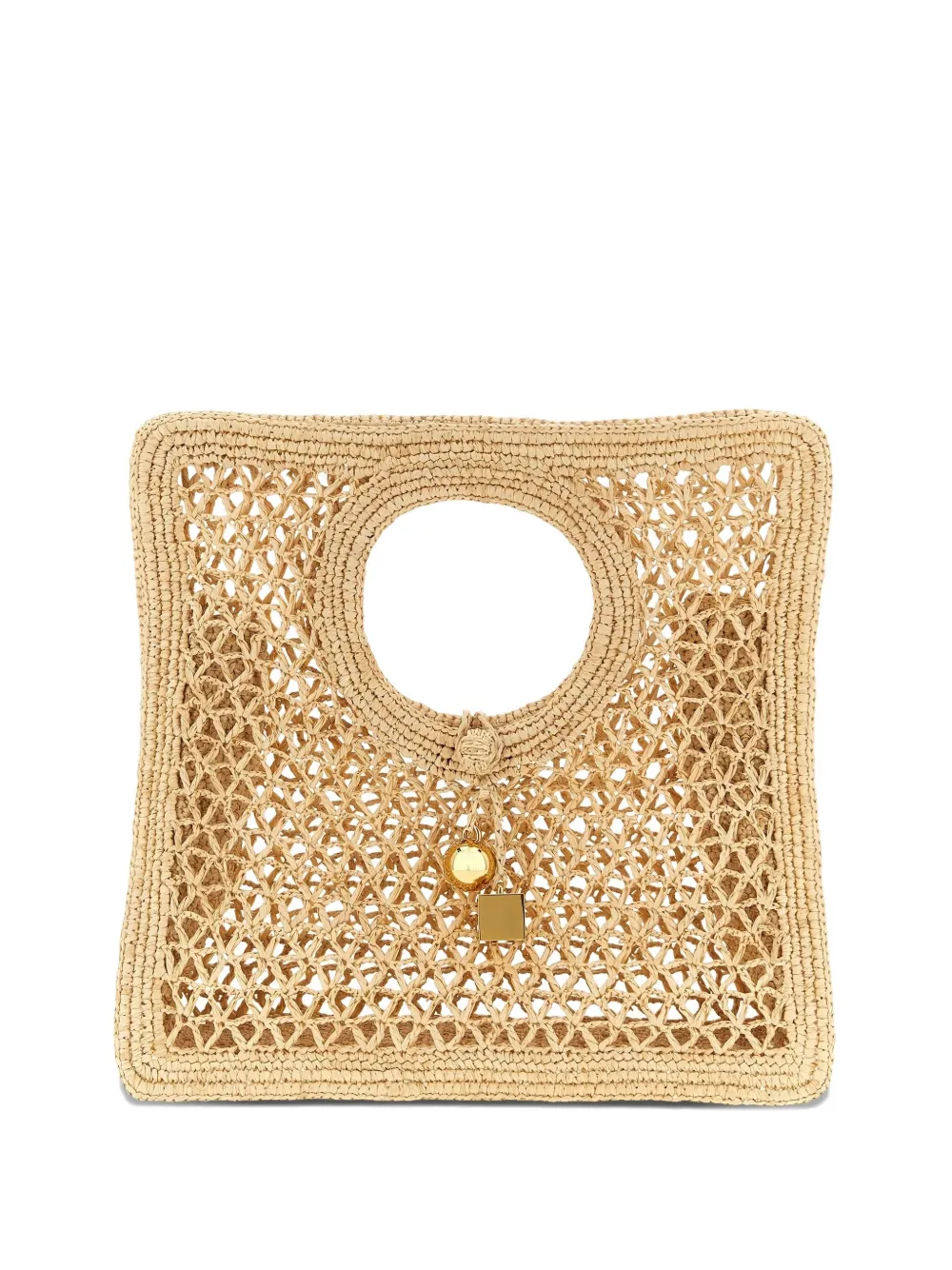 

Маленькая сумка-тоут The Spiaggia с круглыми ручками и вязкой крючком Jacquemus, бежевый