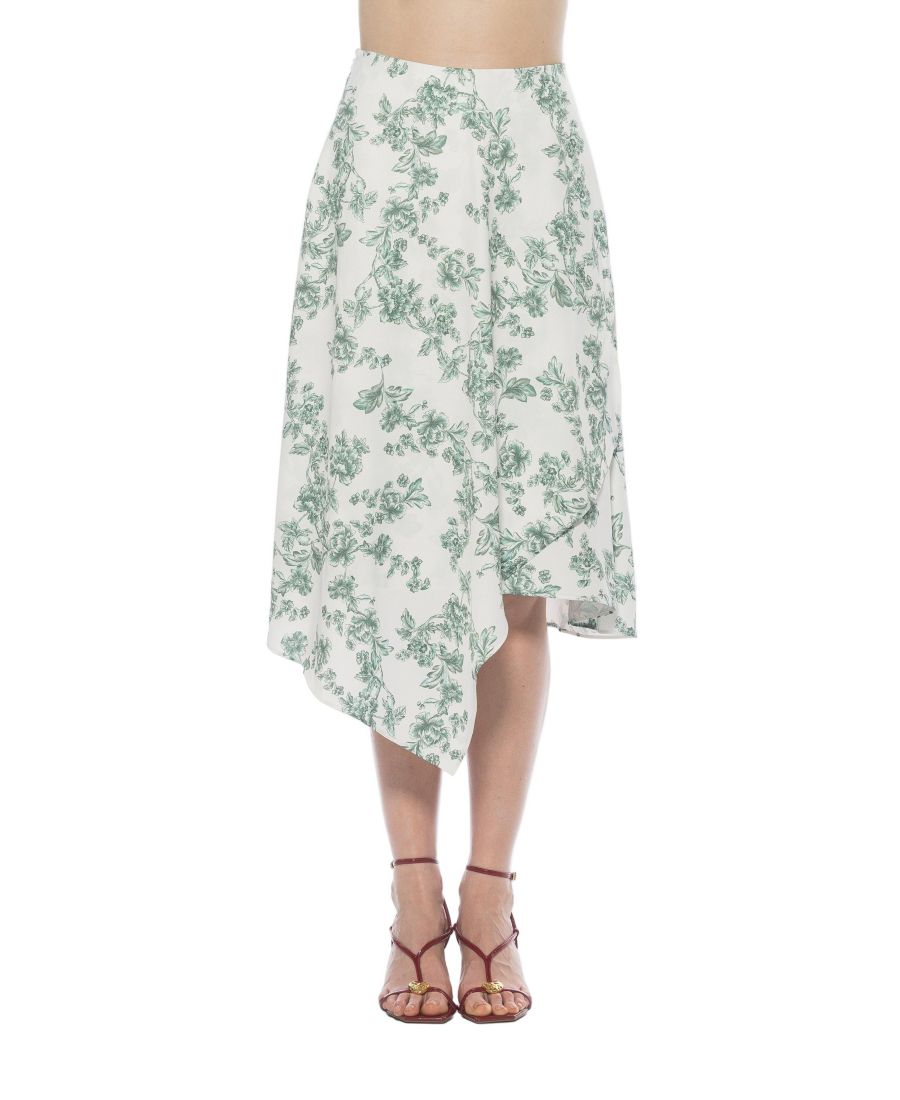 

Женская асимметричная юбка миди Jess Alexia Admor, Green floral