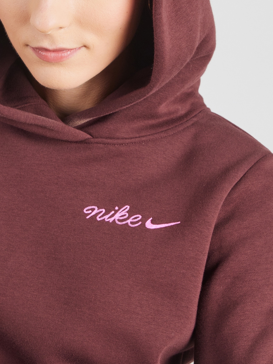 Толстовка Nike Sportswear Phoenix Fleece, бургундия — фото 2