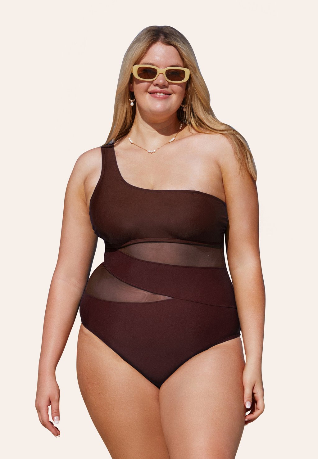 

Купальный костюм IRREGULAR HALTER Cupshe, светло-коричневый