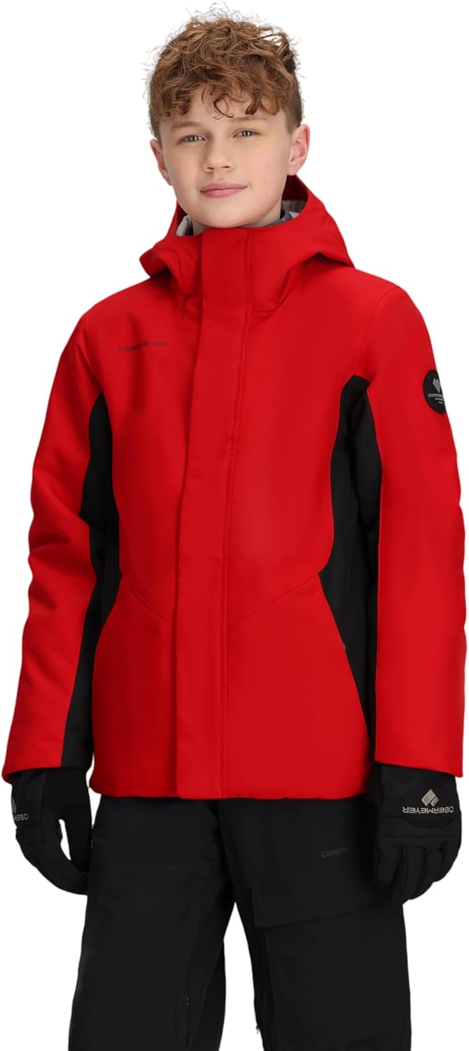 

Лыжная куртка Obermeyer Boys Ryder, утепленная, водонепроницаемая, дышащая, для катания на лыжах и сноуборде, Red Fresno