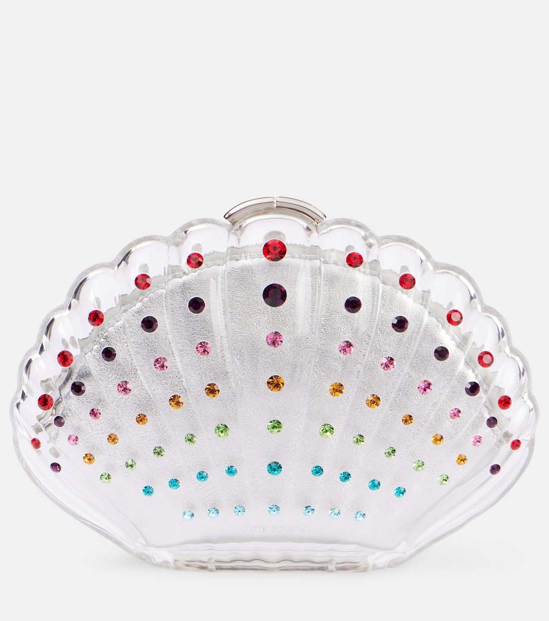 

Клатч с кристаллами Crystal Shell Aquazzura, TRANSPARENT/RAINBOW/SILVER/PAL