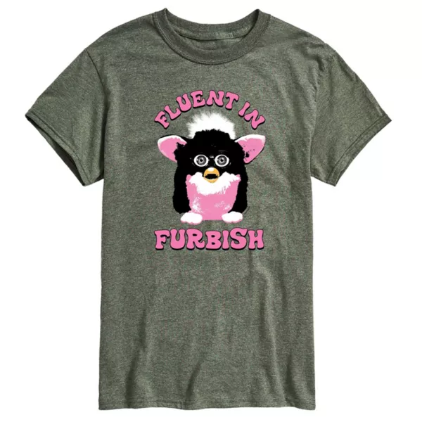 

Мужская футболка с принтом Furby Fluent in Furbish от Hasbro, зеленый