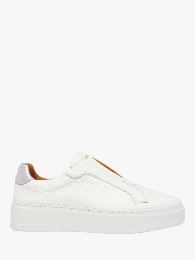 Парка Mid из зерненой кожи бесшнурные платформенные кроссовки Russell & Bromley, White