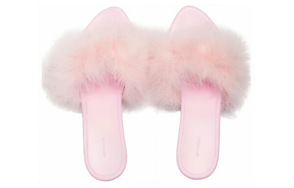 Тапочки boudoir 70mm sandals 'pink feathers' Balenciaga, розовый — фото 4
