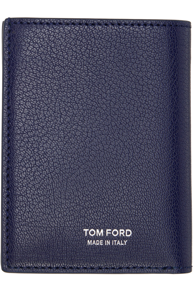 

Удлиненный складной держатель для карт в форме буквы Т Tom Ford, темно-синий