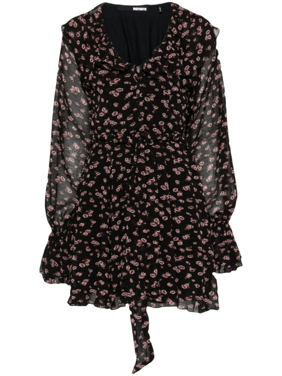 

ROTATE BIRGER CHRISTENSEN платье мини с жатым эффектом, черный