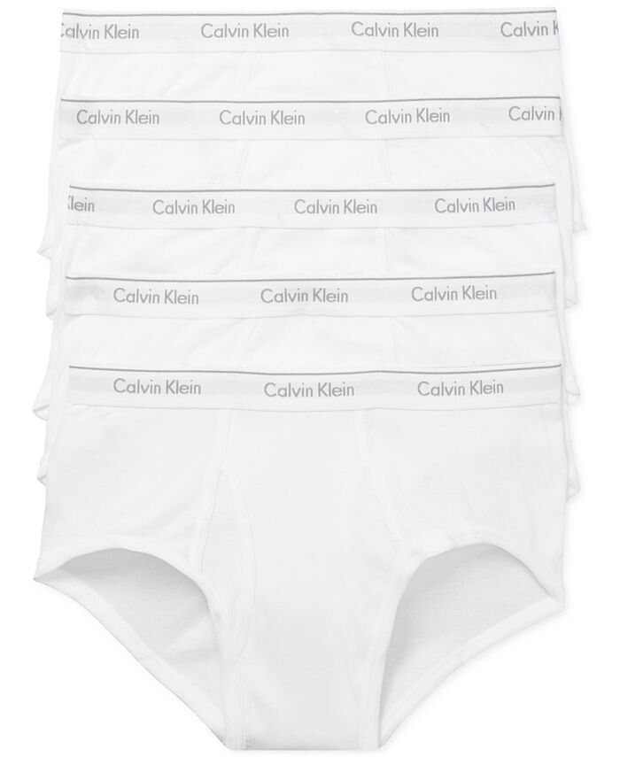 

Мужские классические хлопковые трусы (5 шт.), нижнее белье Calvin Klein, белый