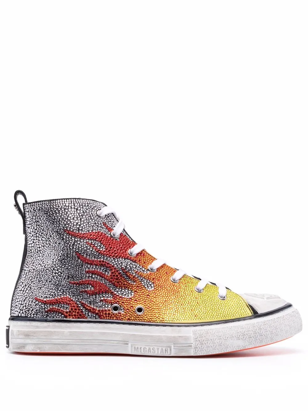 

Высокие кеды Flames Megastar Philipp Plein, серебряный