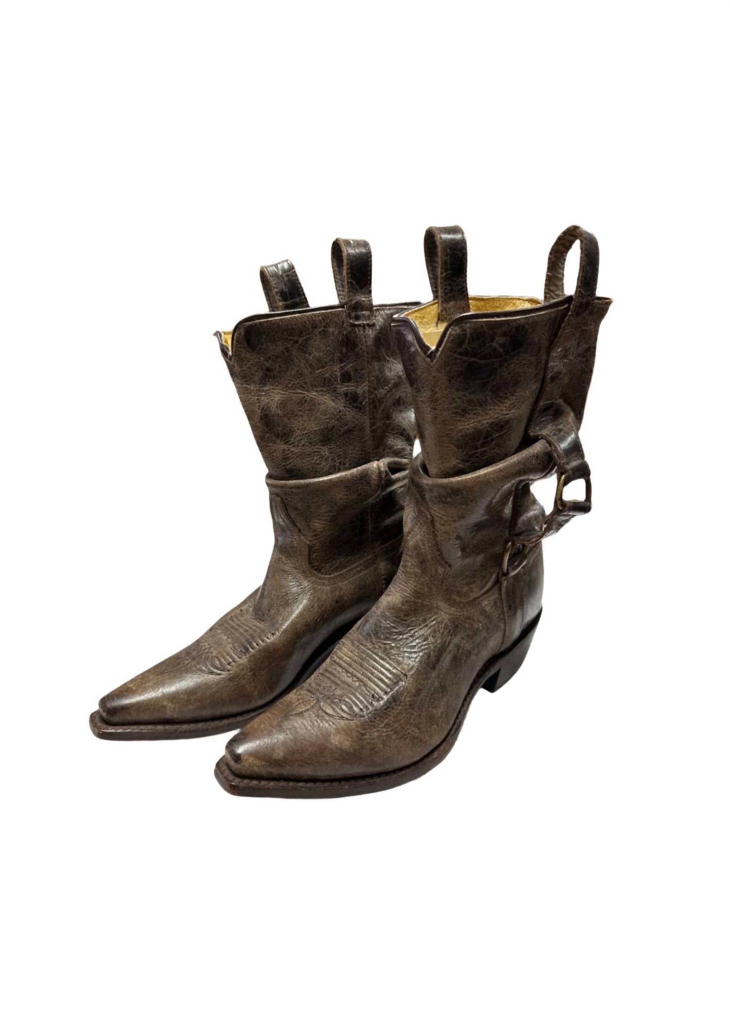 Женские кожаные ковбойские сапоги до середины икры в коричневом цвете Double-H Boots