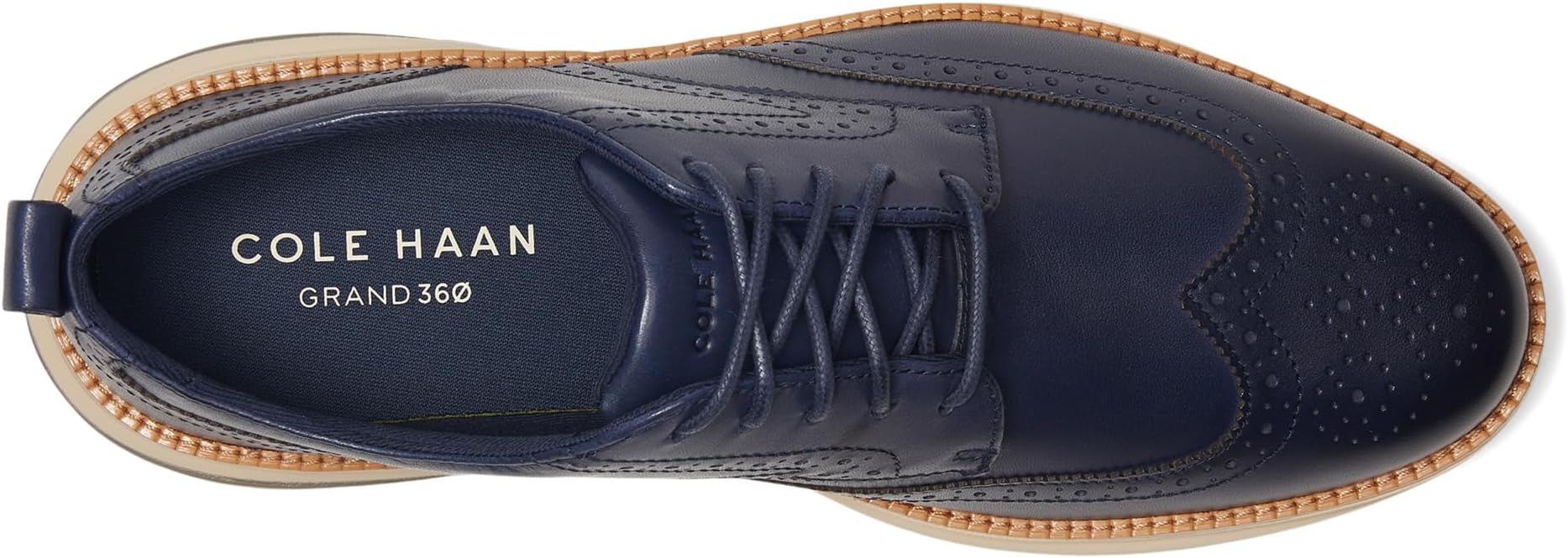 Оксфорды Cole Haan Grand Hurrion Wing Tip Oxford, цвет Midnight Moon/Irish Coffee/Oat — фото 2