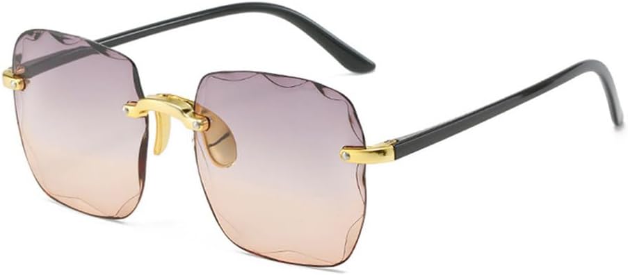 

Женские солнцезащитные очки без оправы, модные очки с градиентными линзами, винтажные солнцезащитные очки с металлическими дужками, классические очки с защитой от УФ-излучения UV400 TKKTLLT, Kd98010-1-c3