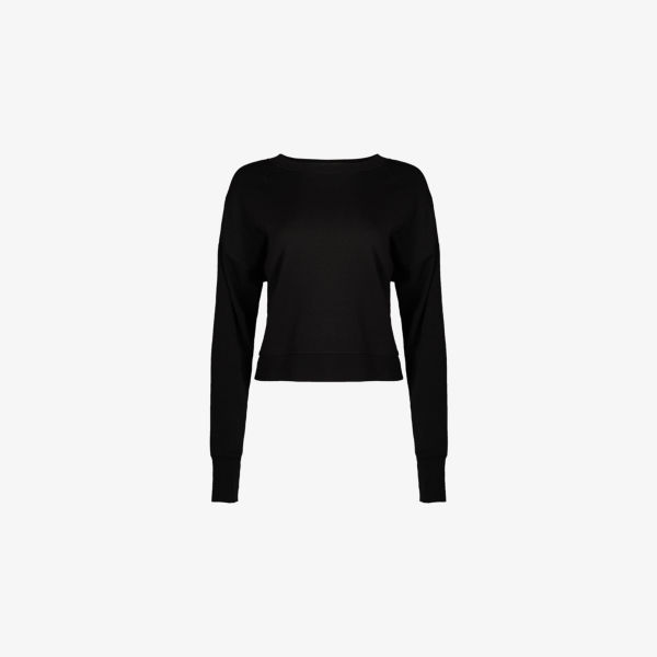 

После занятий укороченный стрейч-трикотажный свитшот Sweaty Betty, черный