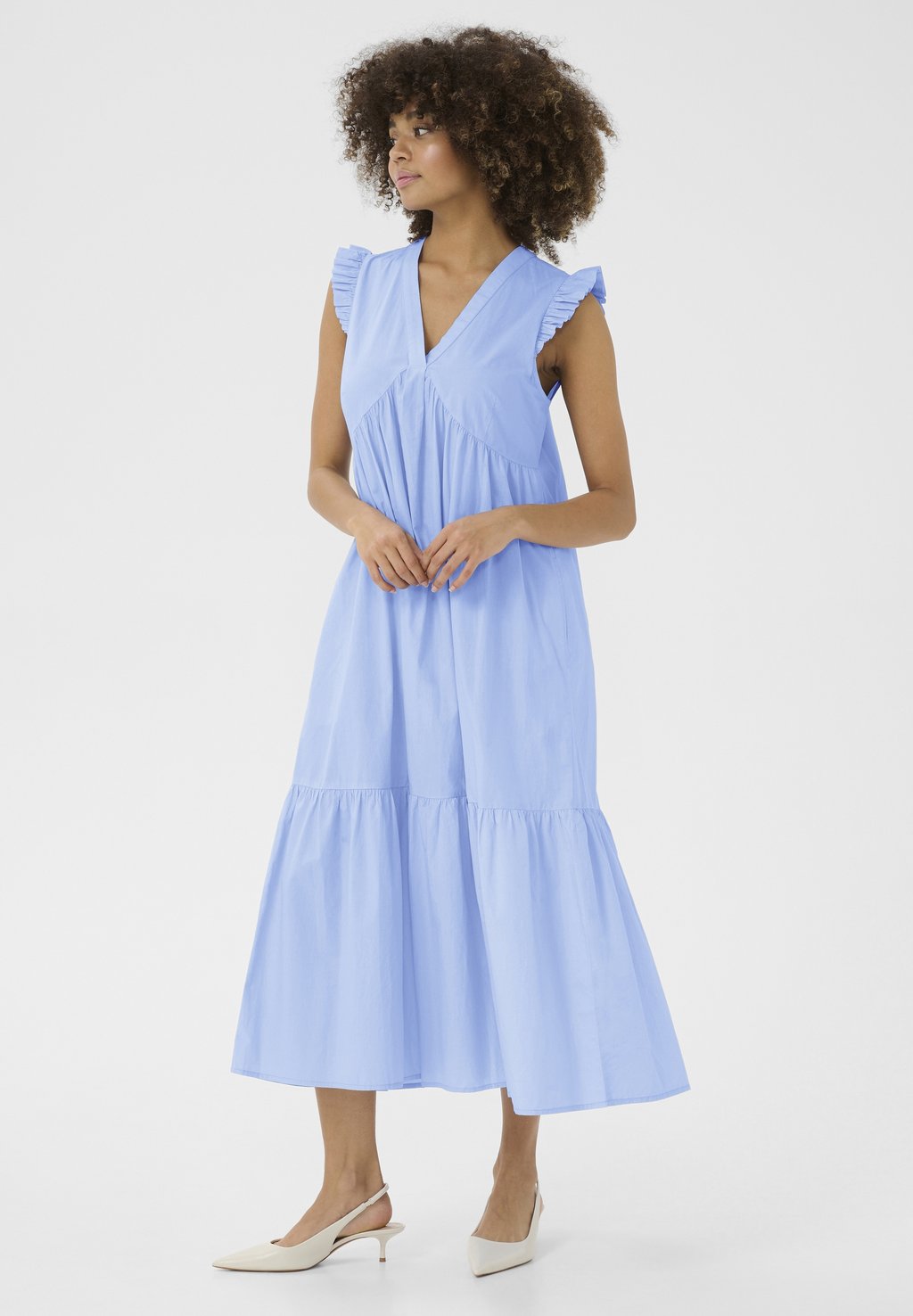 

Повседневное платье CUOLENA SLEEVELESS FRILL Culture, светло-голубой