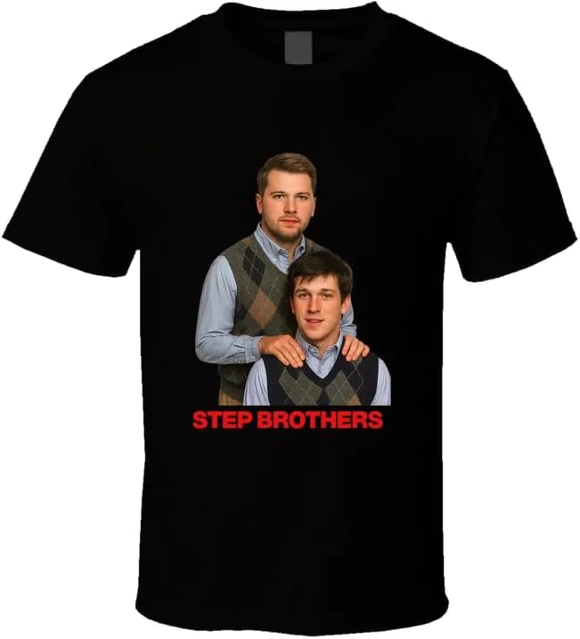 Футболка с пародийным портретом Luka & Austin Reaves Step Bros Generic, черный