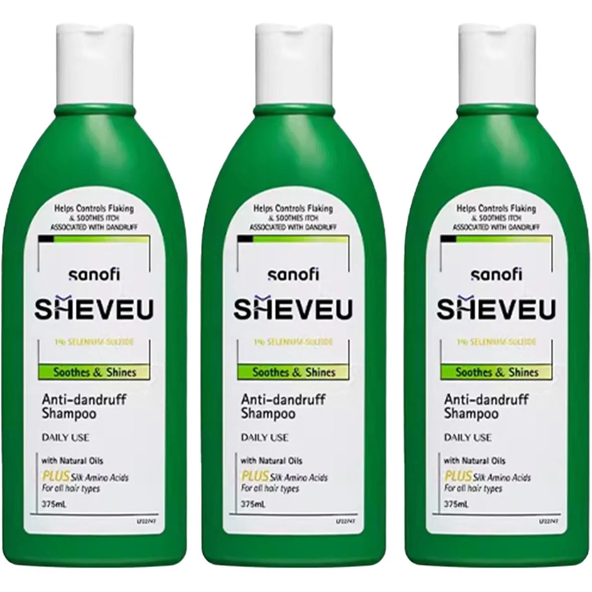 Набор шампуня и кондиционера Elsun Upgraded Amino Acid для лечения перхоти SHEVEU, Amino Acids Repairing Green Bottle 375ml*3