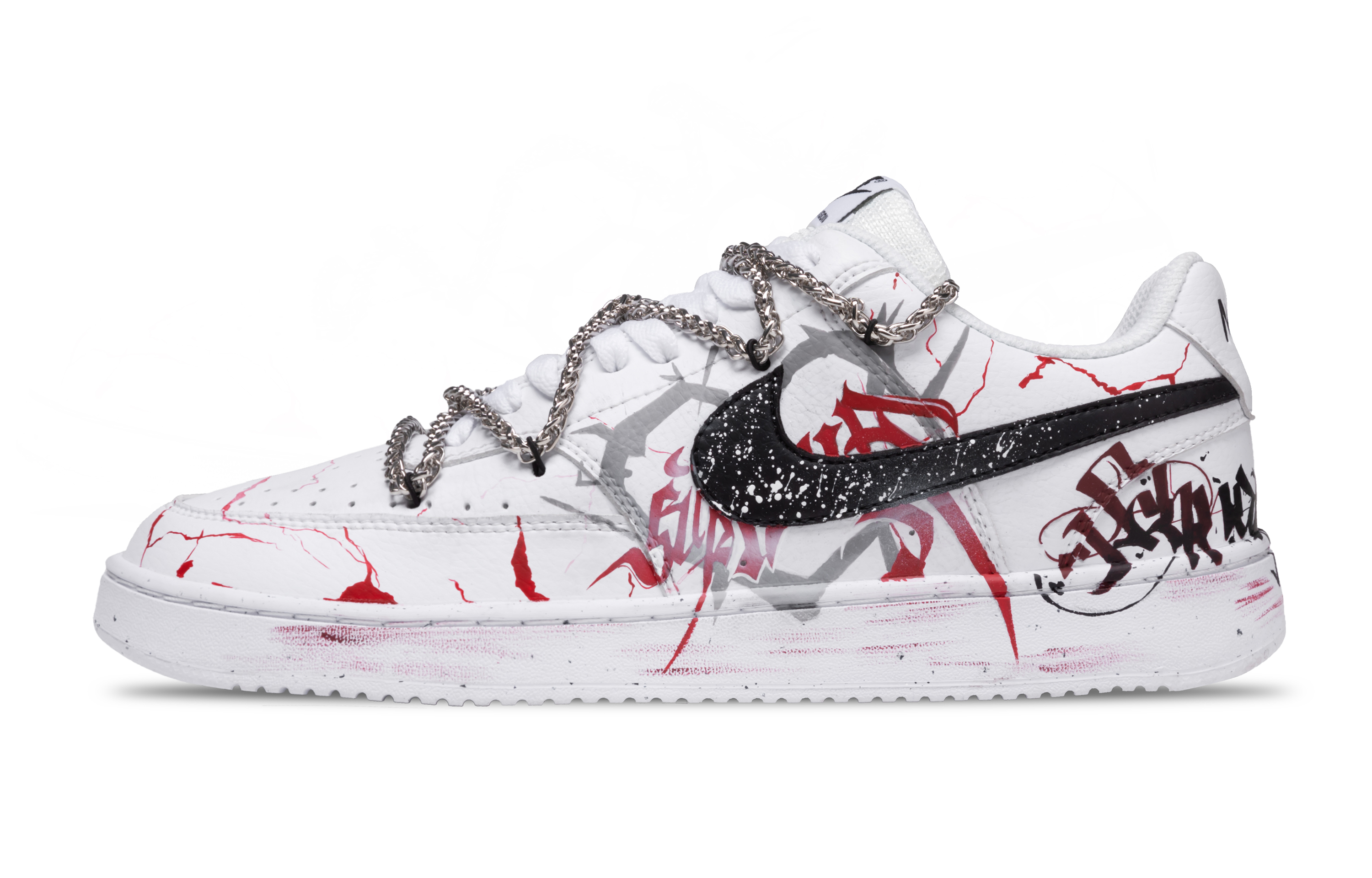 

Nike Кроссовки для скейтбординга Court Vision 1 Thorn Heart Low Top, мужские, черные, белые, красные