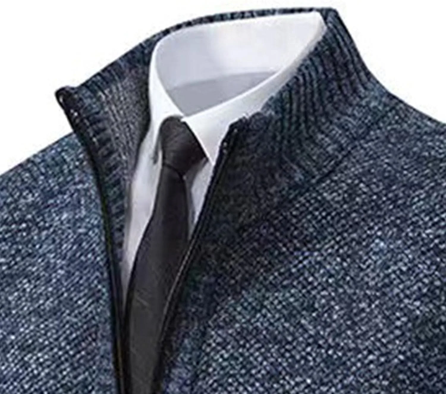 Мужской кардиган с воротником стойкой, на молнии, slim fit — фото 4