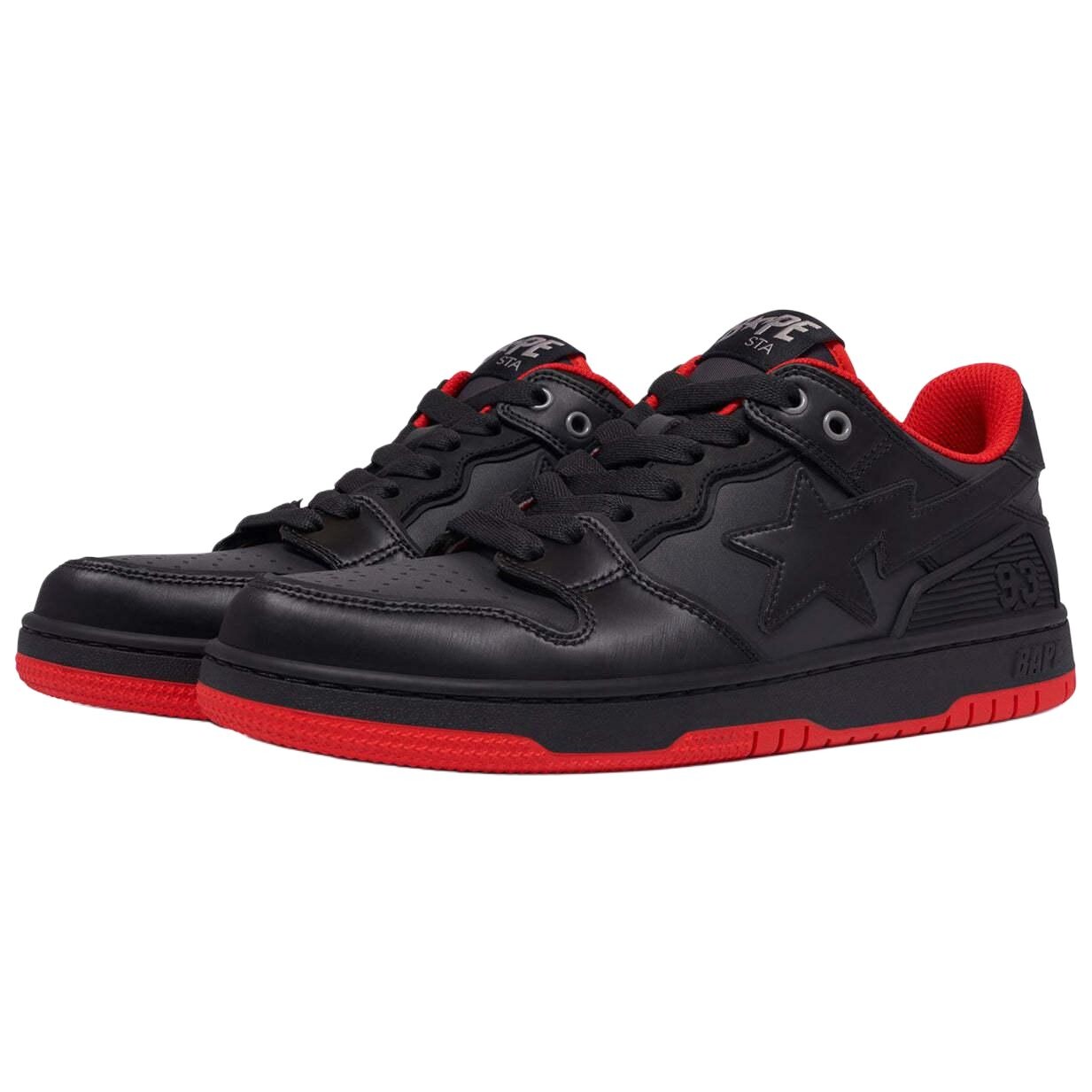 Кроссовки A BATHING APE SK8 Skateboarding Shoes Men Low-top, черный/красный — фото 3