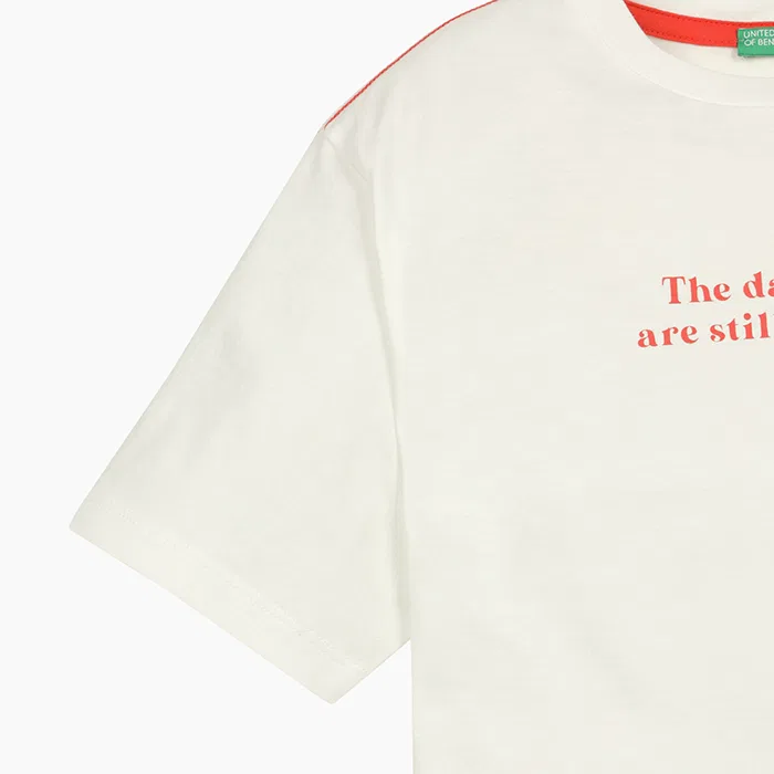 Детская футболка Summer Graphic белая от Benetton Kids — фото 4
