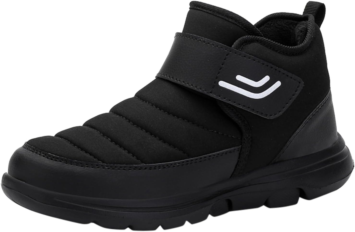 

Мужские зимние ботинки с меховой подкладкой, водонепроницаемые, теплые, противоскользящие, комфортные, на липучке, для походов и прогулок Generic, черный