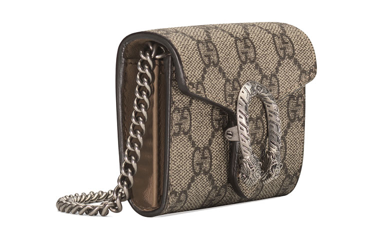 Сумка через плечо dionysus из ткани с кожаными вставками, кошелек, extra mini, женская, beige & ebony GUCCI — фото 2