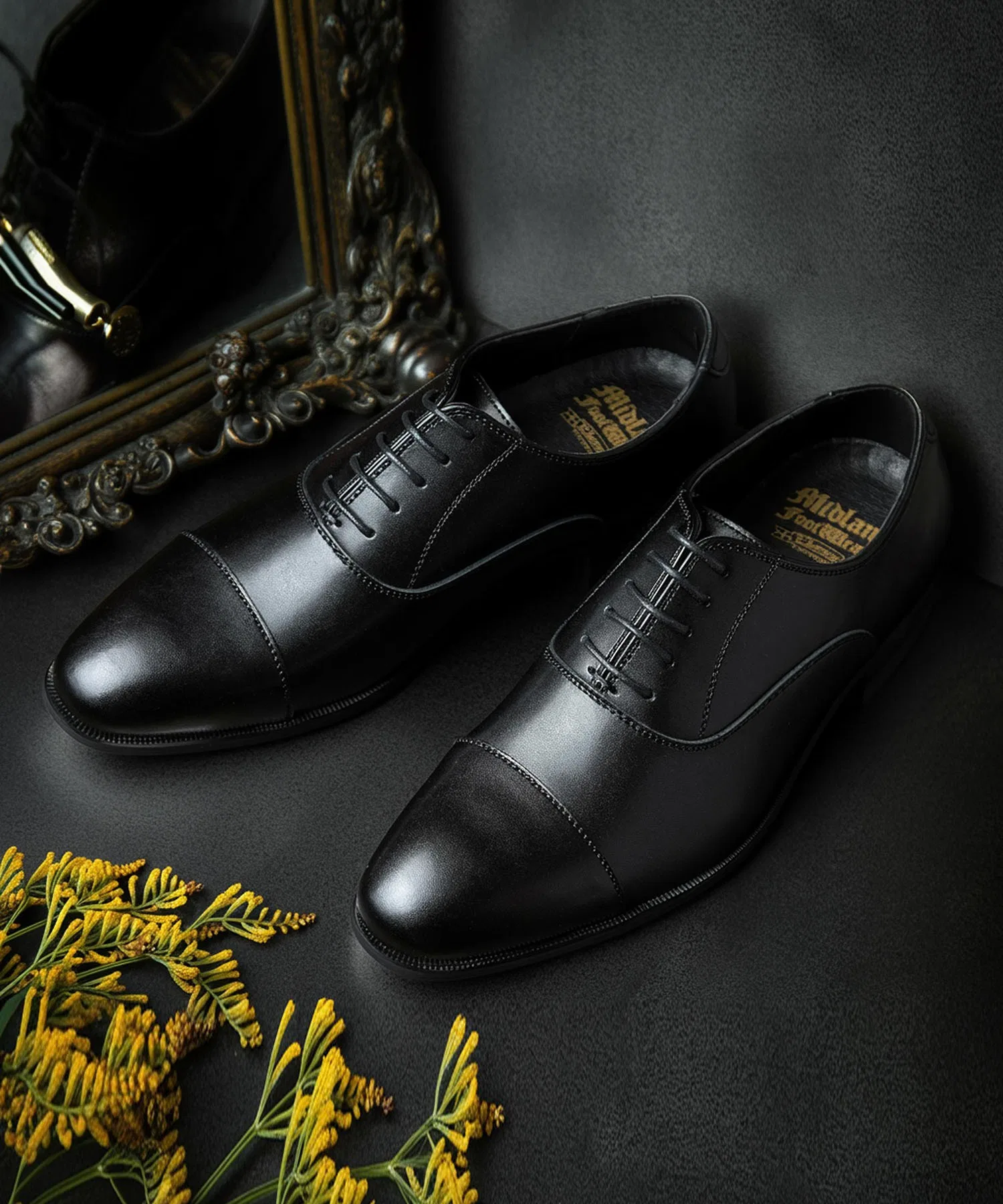 Мужские кожаные туфли-оксфорды Midland FootWears для бизнеса чёрные — фото 4