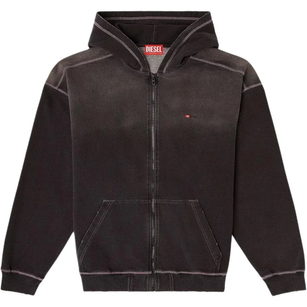 Толстовка мужская серая с капюшоном DIESEL, Gray