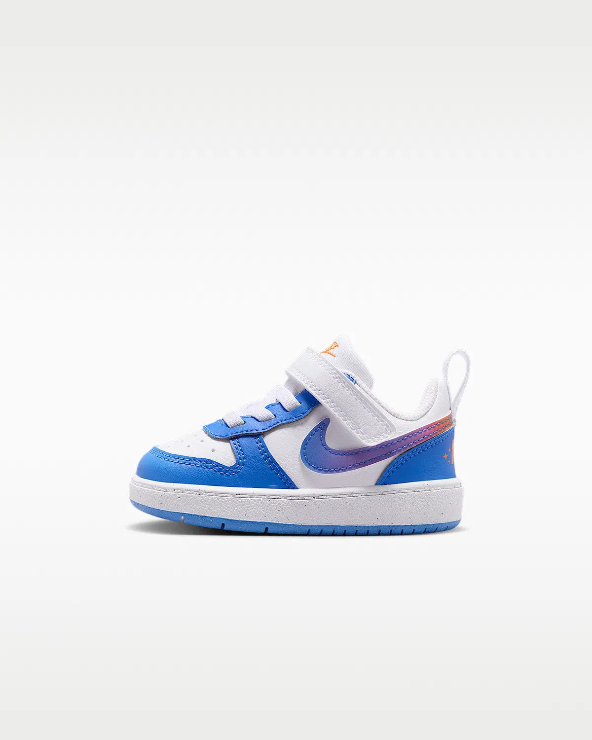 Кроссовки Nike Court Borough Low для малышей, White/Bright Violet/Turf Orange/Blue Crystal