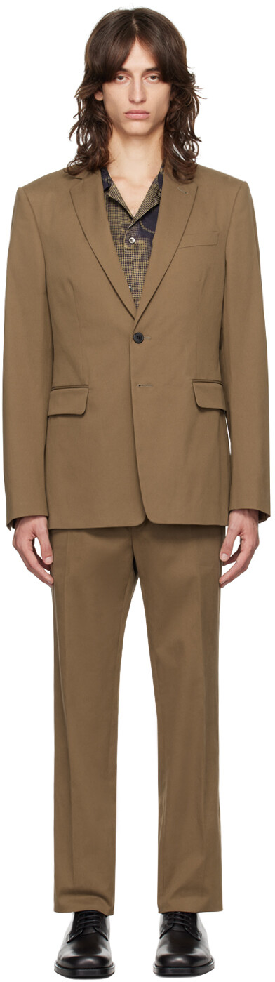 

Однобортный хлопковый костюм Dries Van Noten