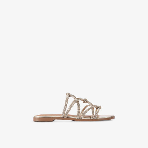 Сандалии Kg Kurt Geiger Перла плоские плетеные, золотой