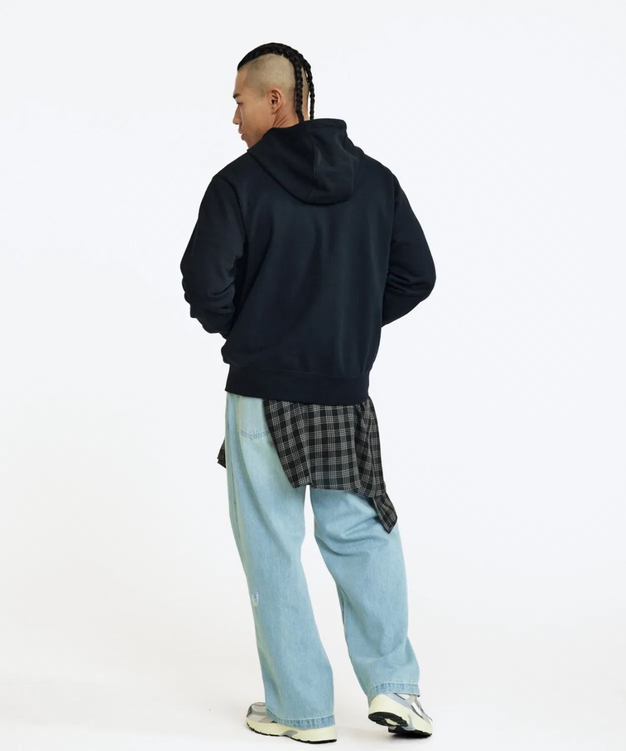 Толстовка Nike Club Full-Zip French Terry Hoodie, чёрная — фото 4