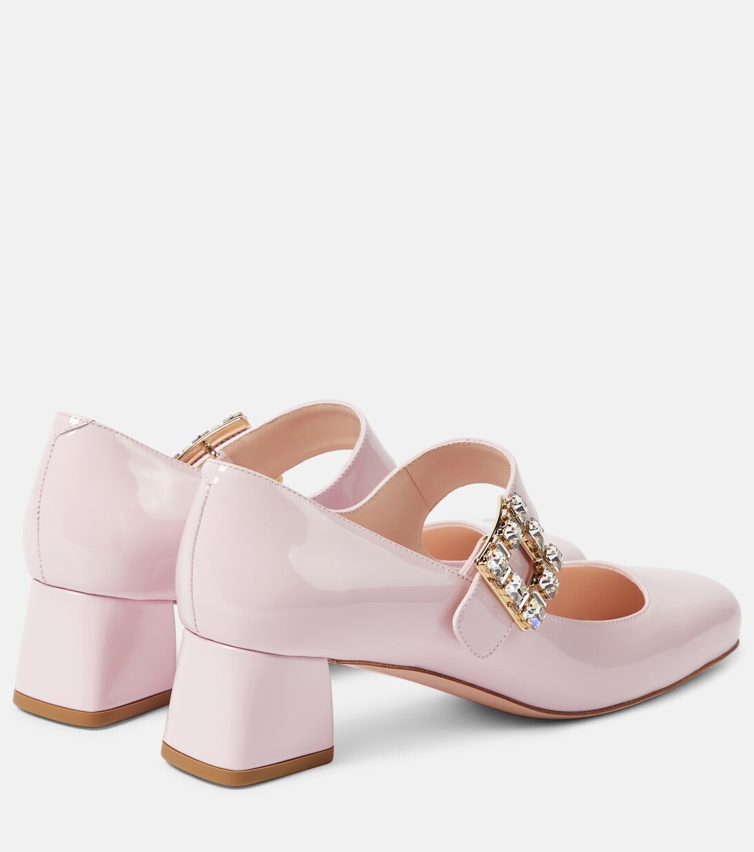 Кожаные туфли très vivier со стразами baby 45 Roger Vivier, розовый — фото 3