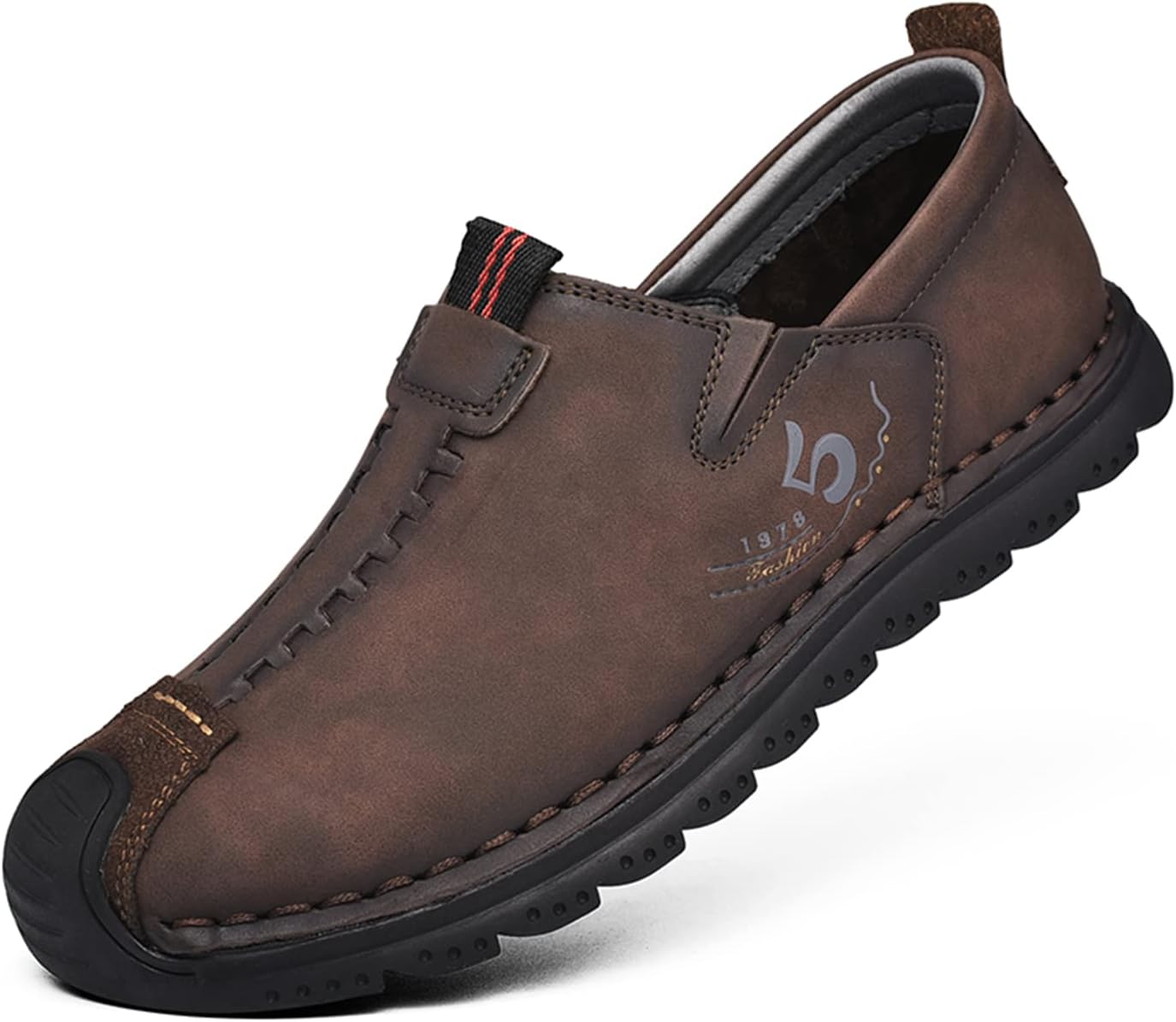 

Мужские кожаные туфли-мокасины повседневные, удобные для ходьбы и вождения Mecolop, темно-коричневый