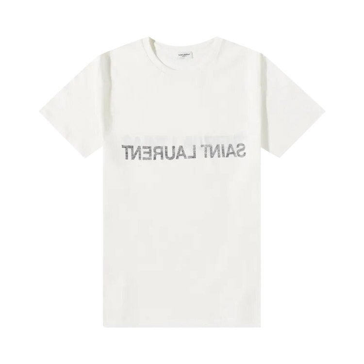 

Футболка Saint Laurent Reverse Logo-Print 'Natural/Black', загар