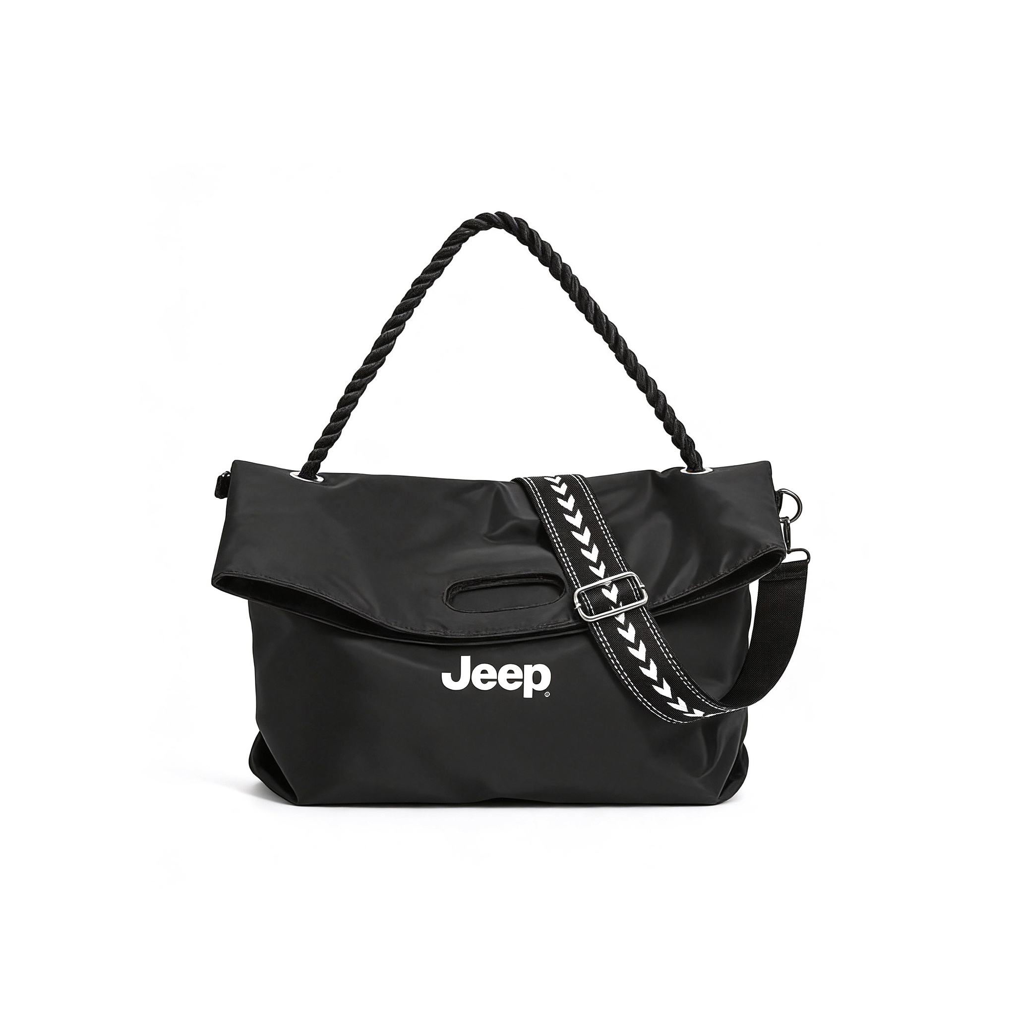 

Jeep Нейлоновая кроссбоди сумка, плечевая сумка унисекс Black/Army Green/Gray