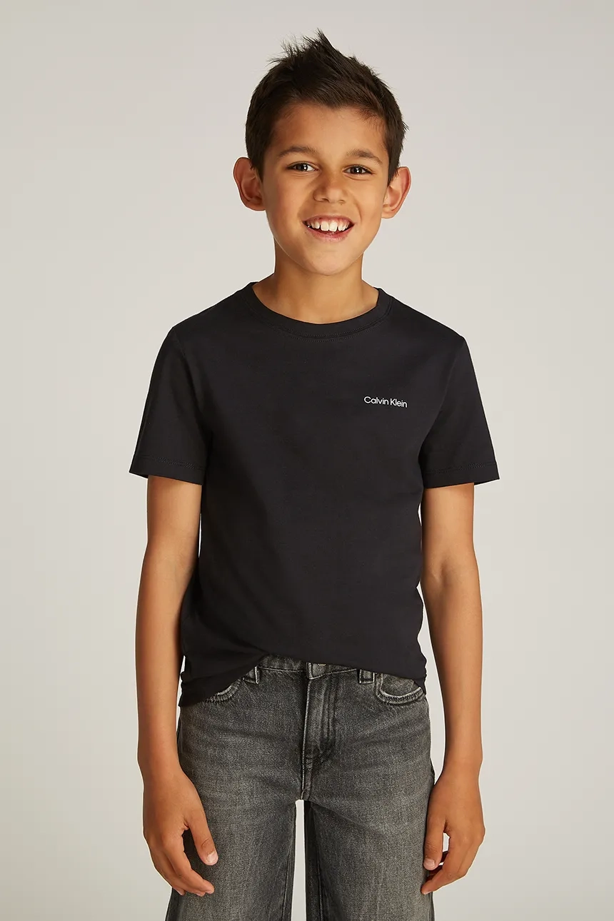 

Хлопковая футболка для детей 0 Calvin Klein Jeans, черный
