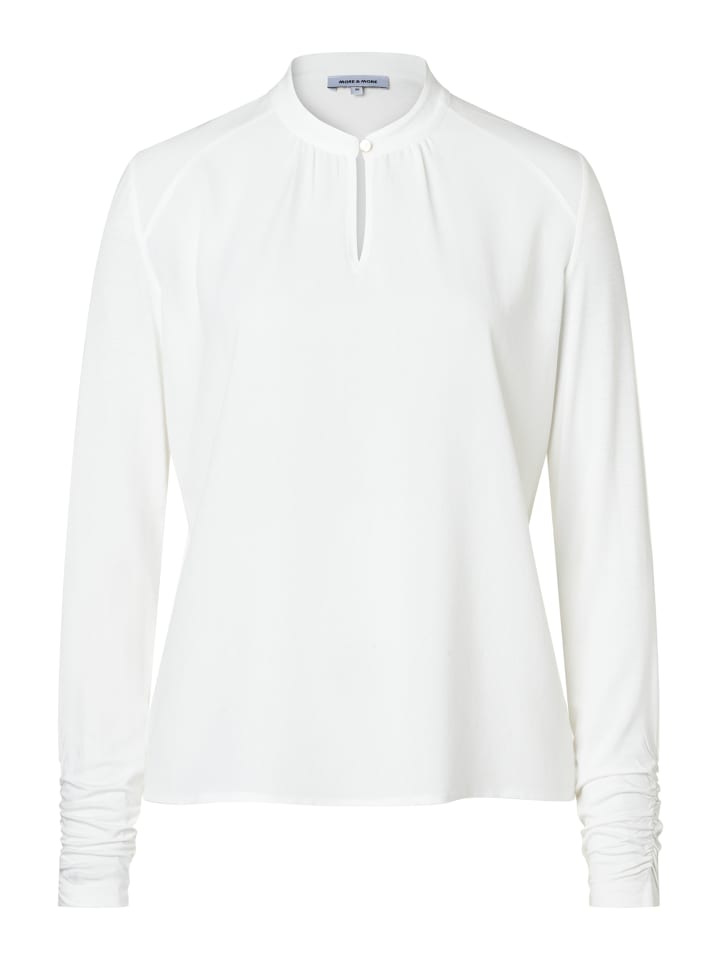 

More & More Женская блузка-рубашка, сочетание тканей кремового цвета