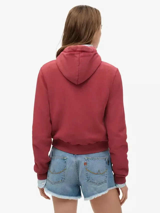 Спортивная укороченная толстовка на молнии Superdry, Bordeaux Red — фото 2
