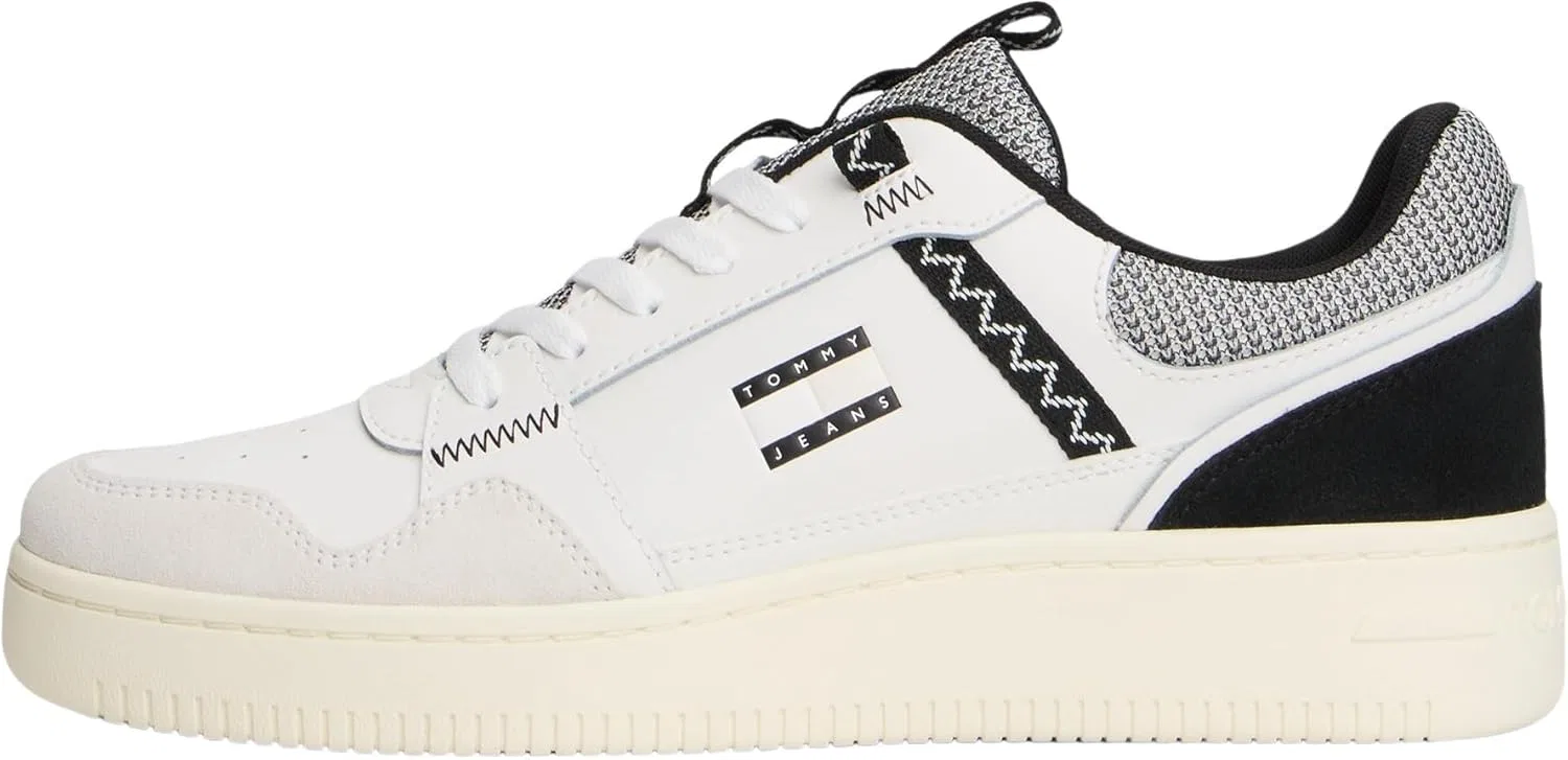 Мужские низкие кроссовки Tommy Jeans TJM Retro Basket Em0em01657, White Ecru Black