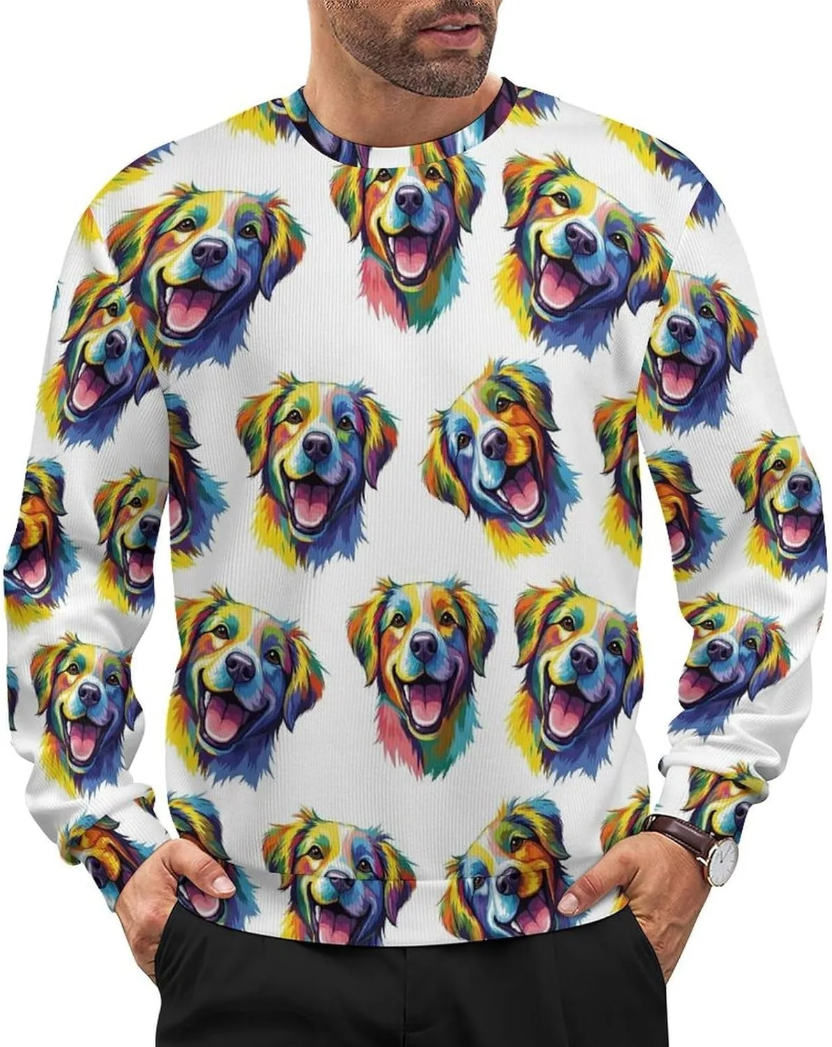 

Свитер с длинным рукавом для мужчин, свободный пуловер LITPUZC