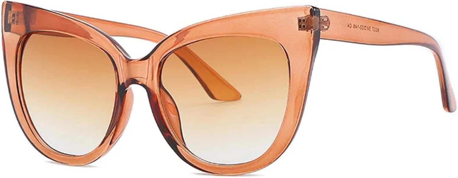 

Стильные роскошные солнцезащитные очки для женщин, большие, «кошачий глаз», винтажные, круглые, в крупной оправе, для активного отдыха, защита от УФ-излучения UV400 VVTWSSW, Brown-brown