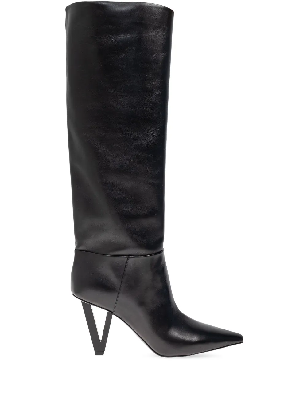 Кожаные сапоги VERSACE, черный