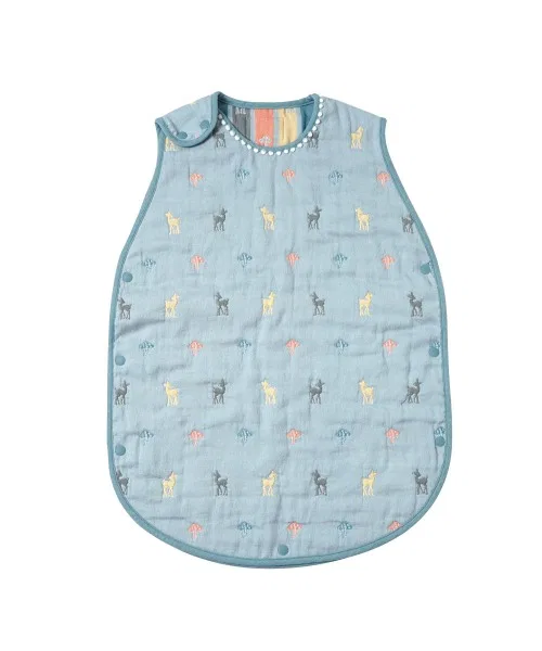 Детский спальный мешок-слипер 10mois FUKUFUKU Gauze Amelie, 6-слойная марля, на 2-7 лет, голубой