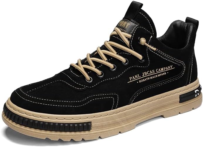 

Повседневные кроссовки, кожаные низкие прогулочные туфли, черные и хаки, удобная подошва на платформе Generic