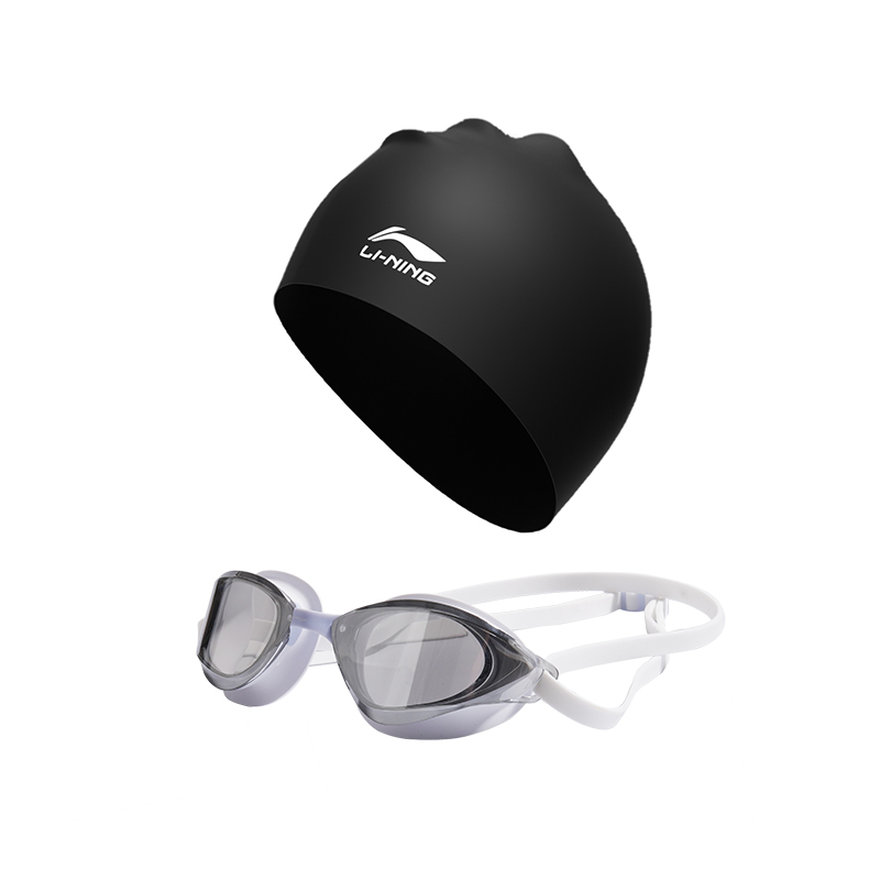 

Электролитизированные плавательные очки с набором шапочек и кепок Unisex, несколько цветов LINING, черный